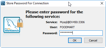 Osb MySQL Workbench connection foodmart password.png
