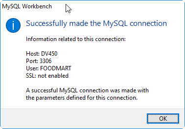 Osb MySQL Workbench connection foodmart test.png